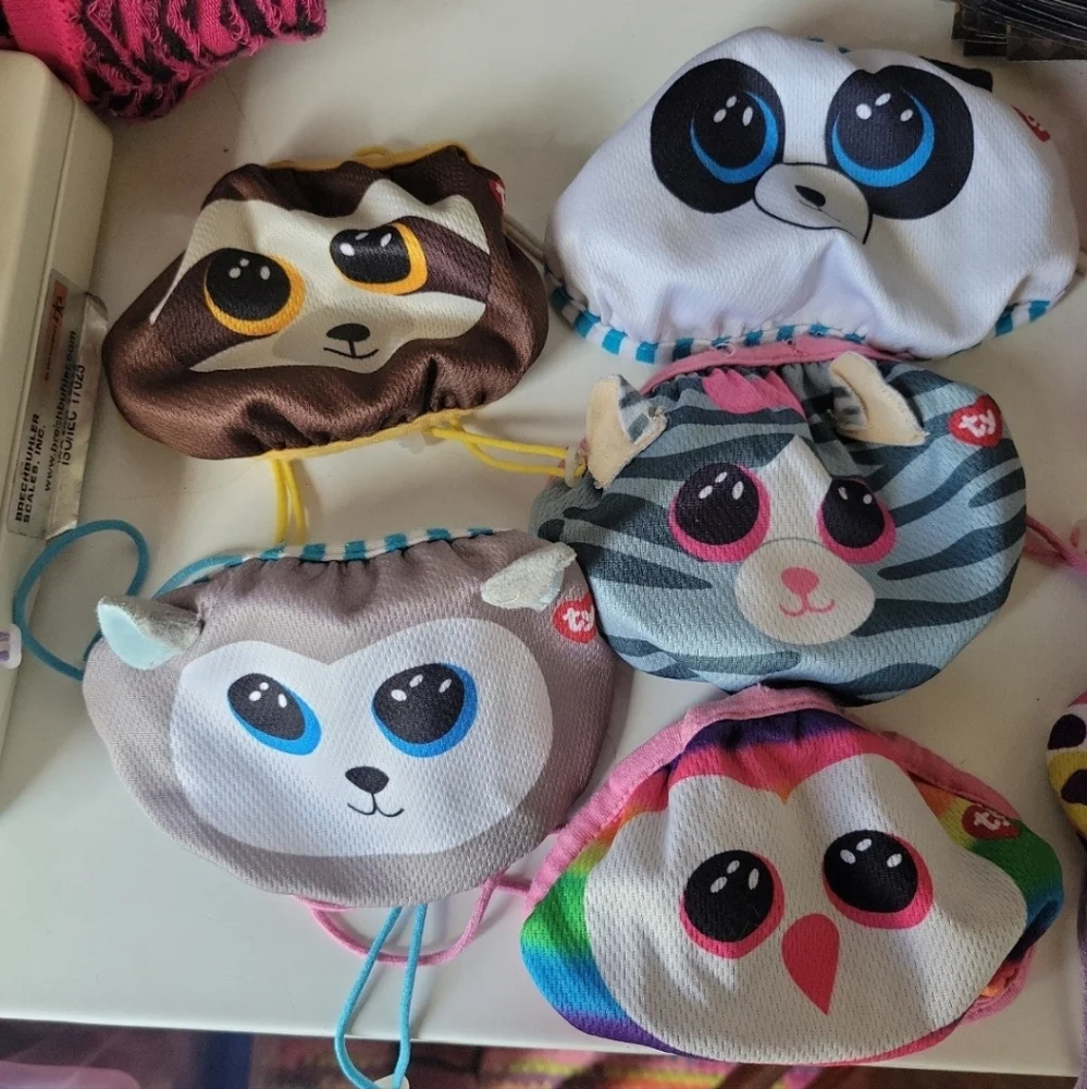 💙🩵💙Bundle set of 9 TY animal kids face masks with some flaws